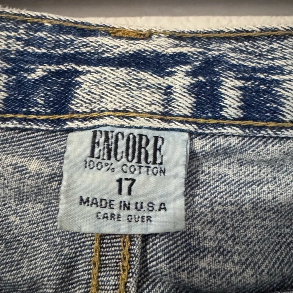 Vintage 80s Encore Jeans Colorful Embellished Cropped Jeans Size 17